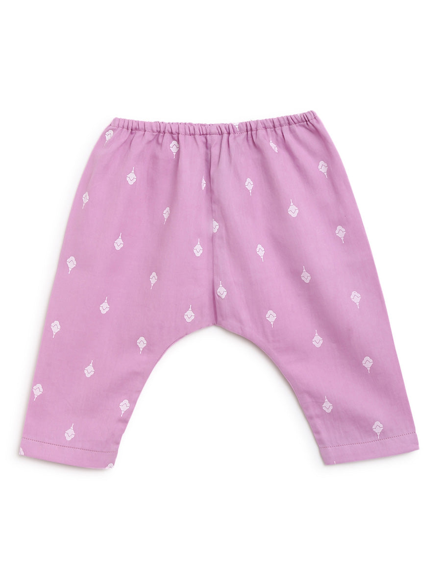 Tiber Taber Baby Boys Embroidered Kurta and Dhoti Pants Set, Cream and Purple