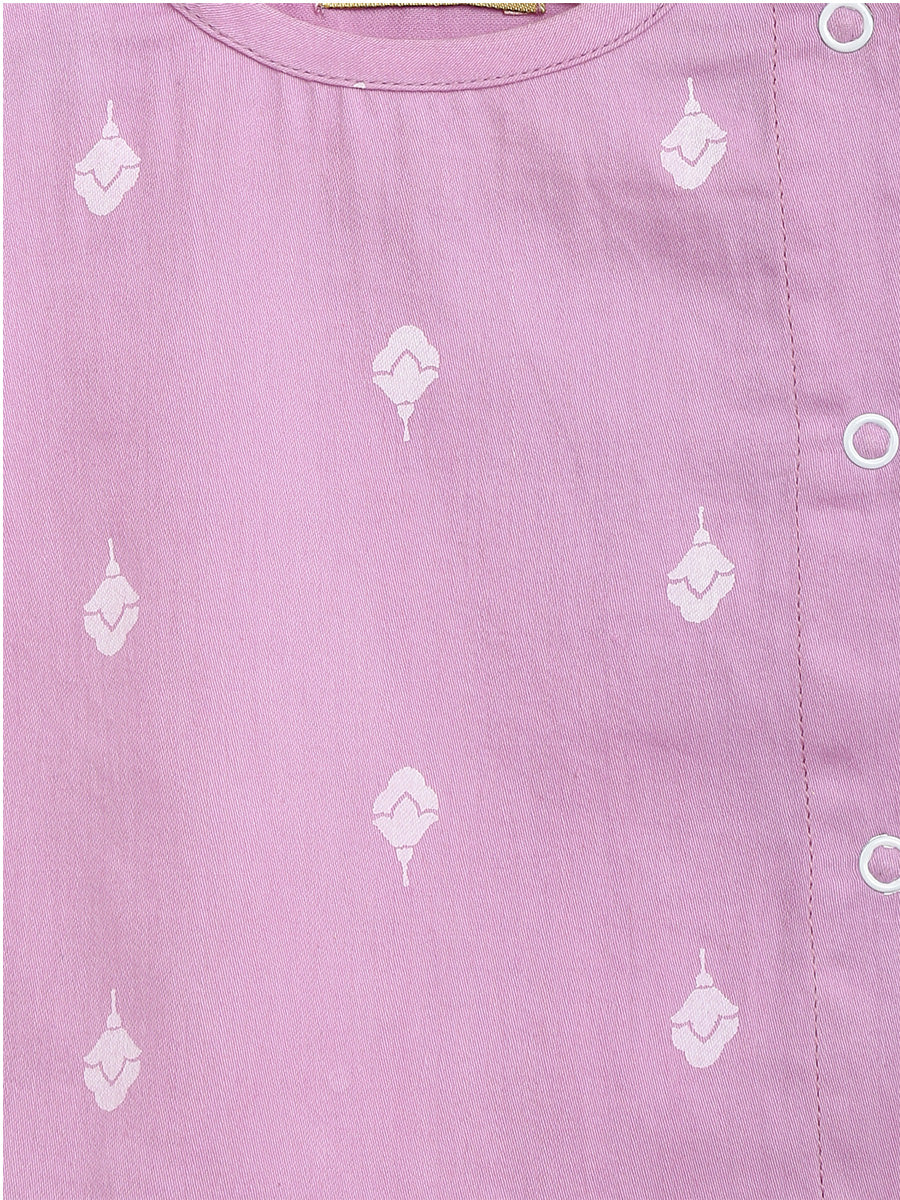 Tiber Taber Baby Boys Embroidered Kurta and Dhoti Pants Set, Cream and Purple