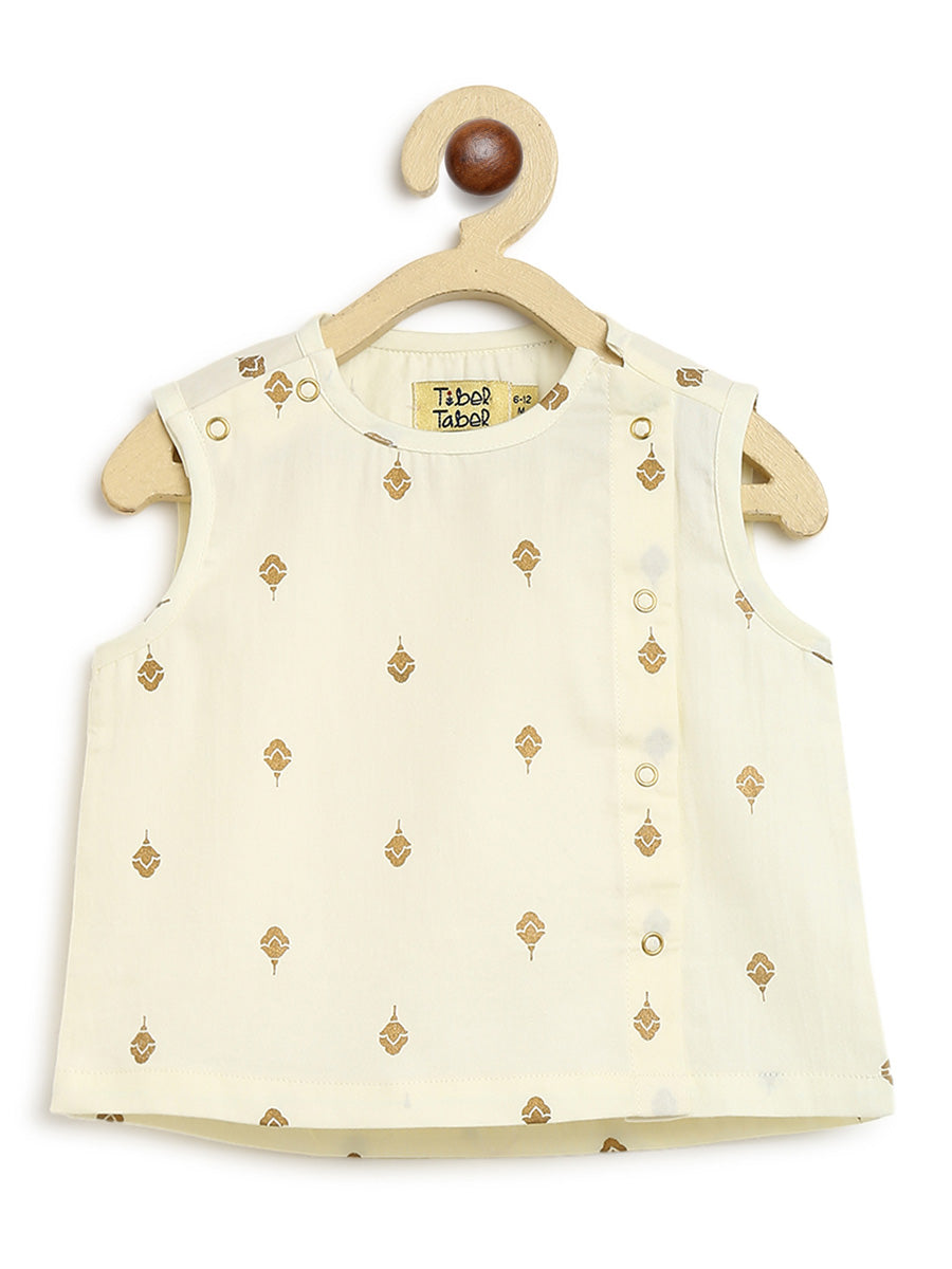 Tiber Taber Baby Boys Embroidered Kurta and Dhoti Pants Set, White