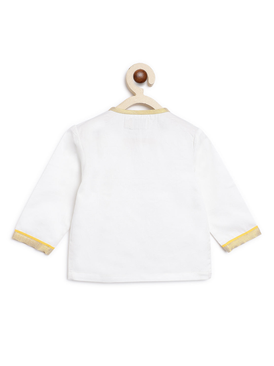 Tiber Taber Baby Boys Embroidered Kurta and Dhoti Set, White & Yellow