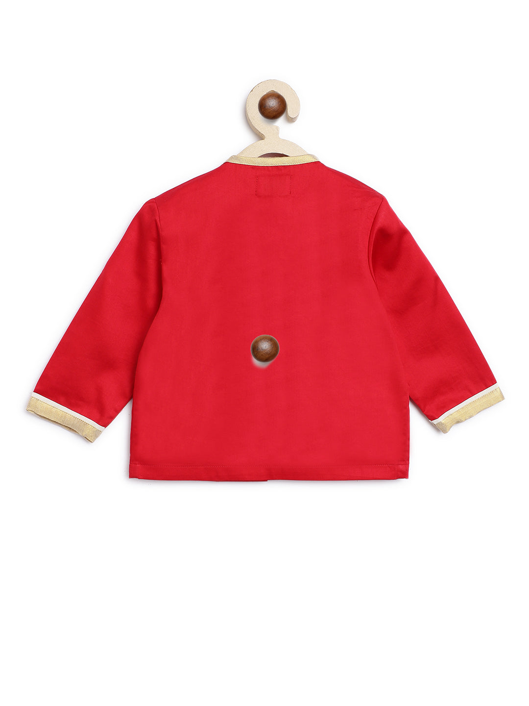 Tiber Taber Baby Boys Embroidered Kurta and Dhoti Set, Red & Off White