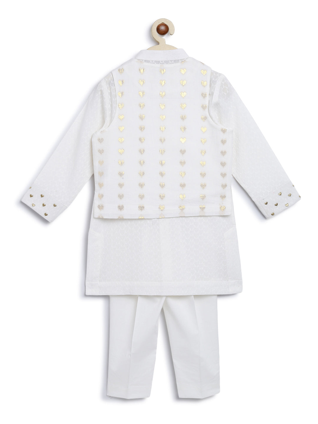 Tiber Taber Boys Printed Kurta and Pyjama Set, White
