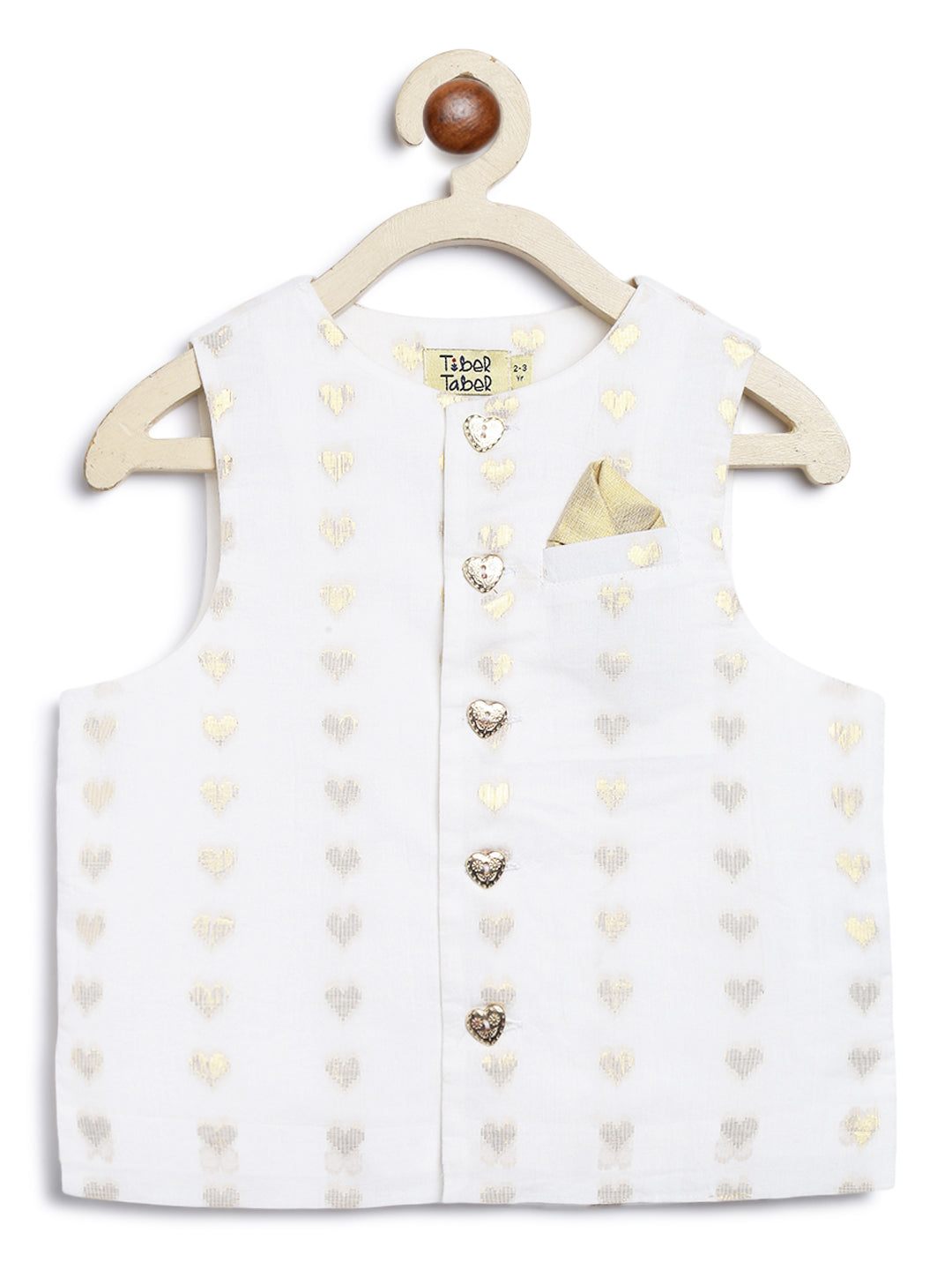 Tiber Taber Boys Printed Kurta and Pyjama Set, White