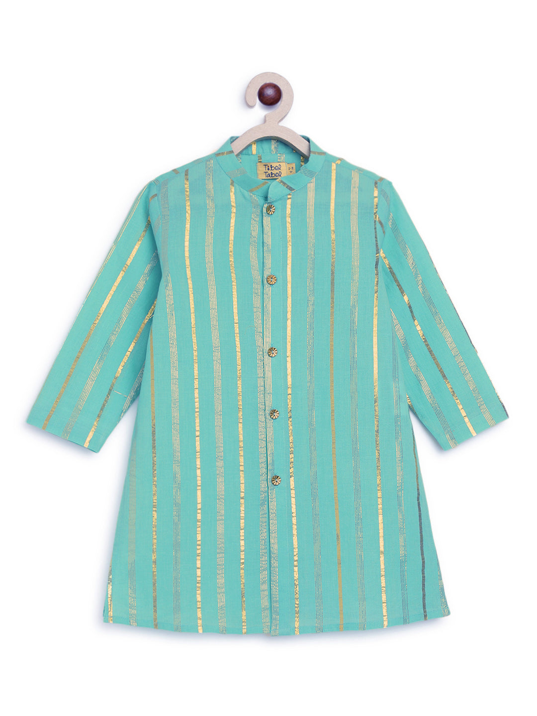Tiber Taber Boys Printed Kurta and Pyjama Set, Green