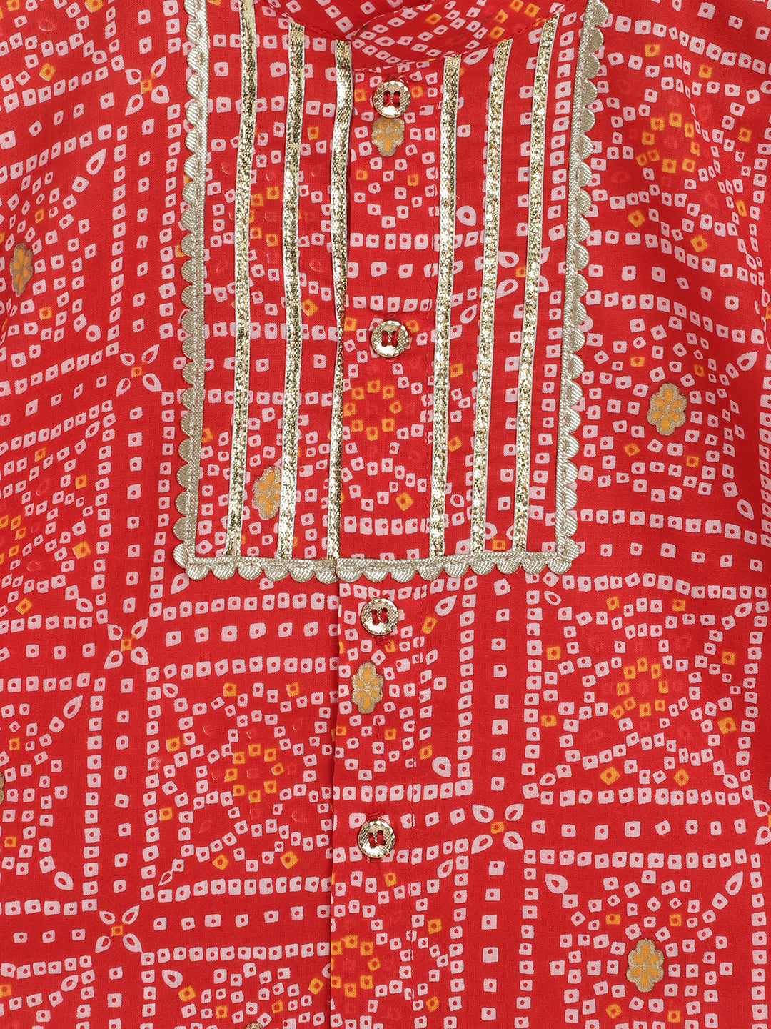 Tiber Taber Baby Boys Printed Kurta and Pajama Set, Red & Off White