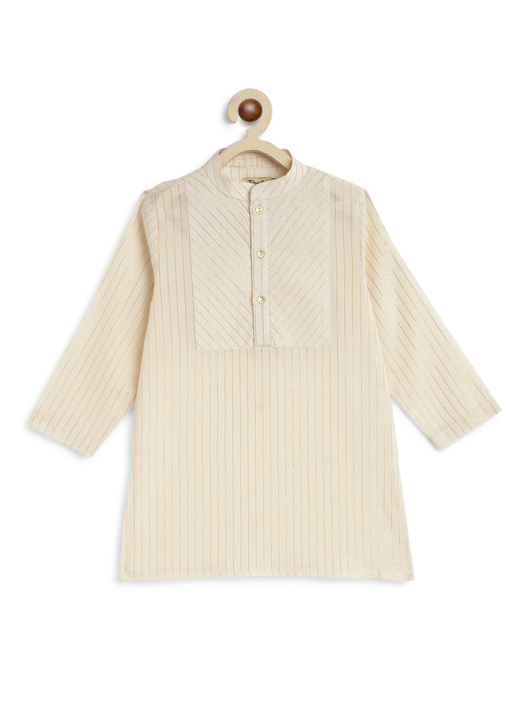Tiber Taber Baby Boys Cotton Lurex Kurta with Dhoti Set, Off White