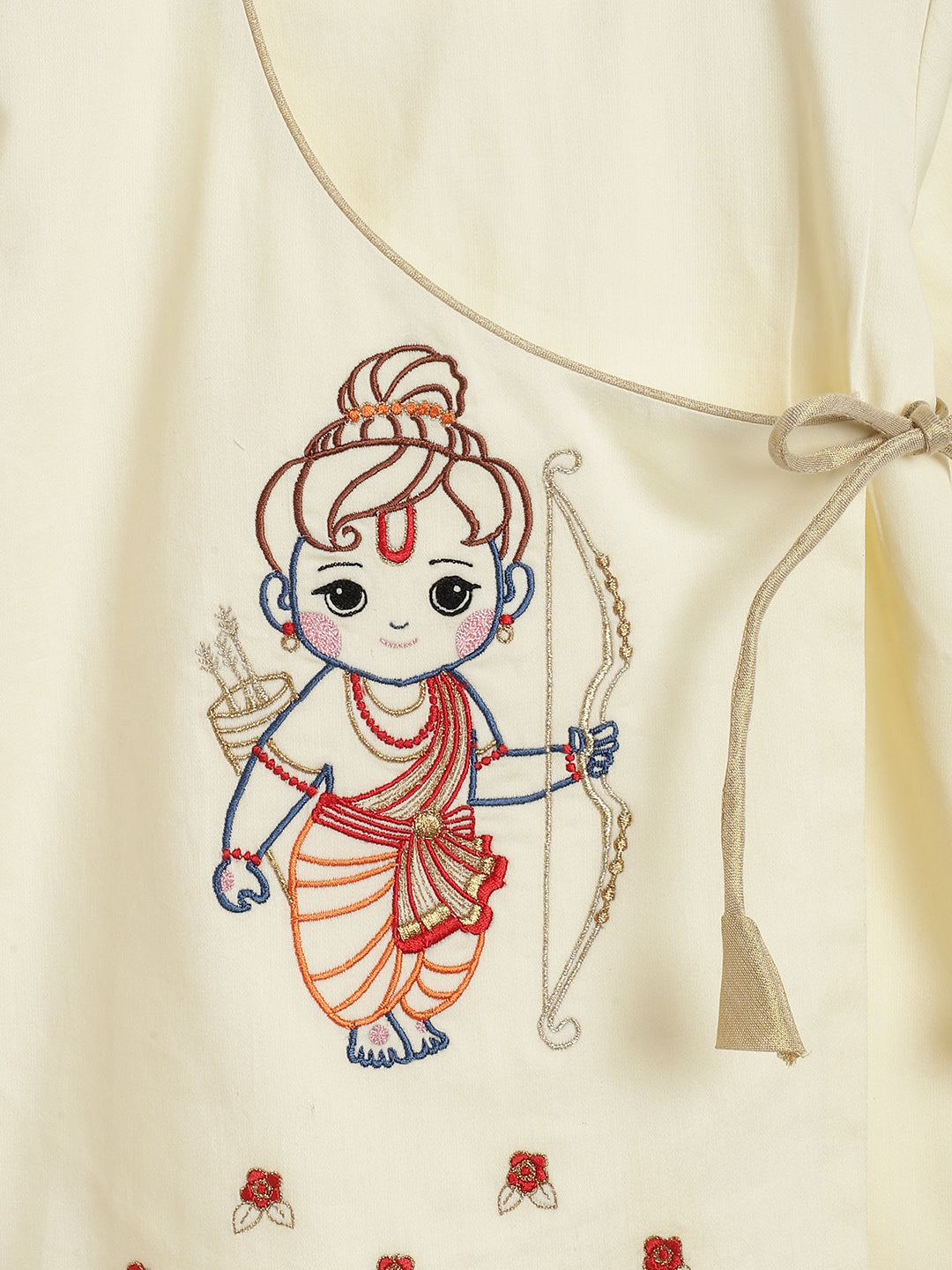 Tiber Taber Baby Boys Raama Embroidered Kurta and Pants Set, Off White