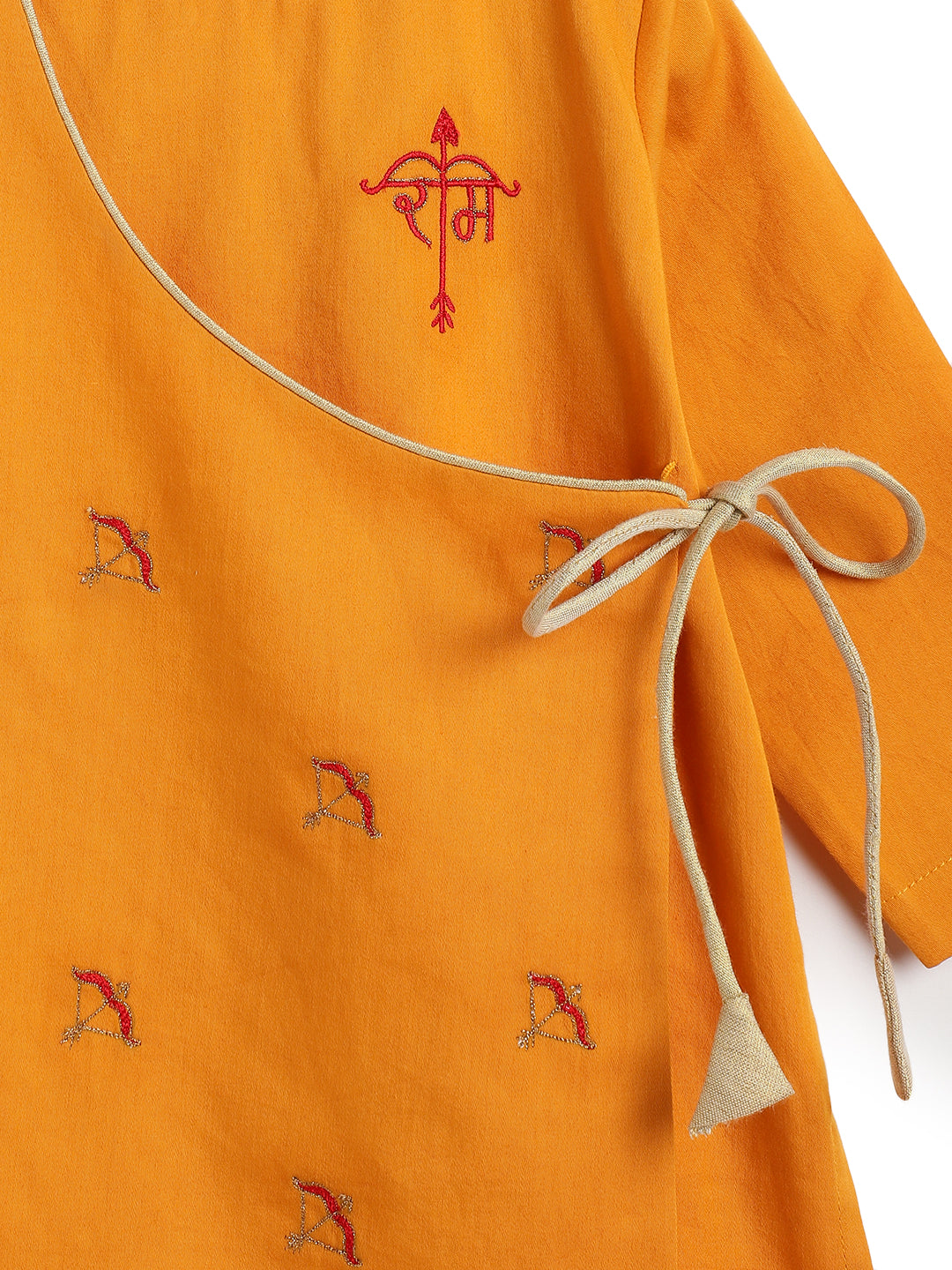 Tiber Taber Baby Boys Cotton Kurta with Pants Set, Mustard Yellow
