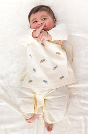Tiber Taber Baby Boys Shiv Embroidered Kurta and Dhoti Set, Cream & Gold