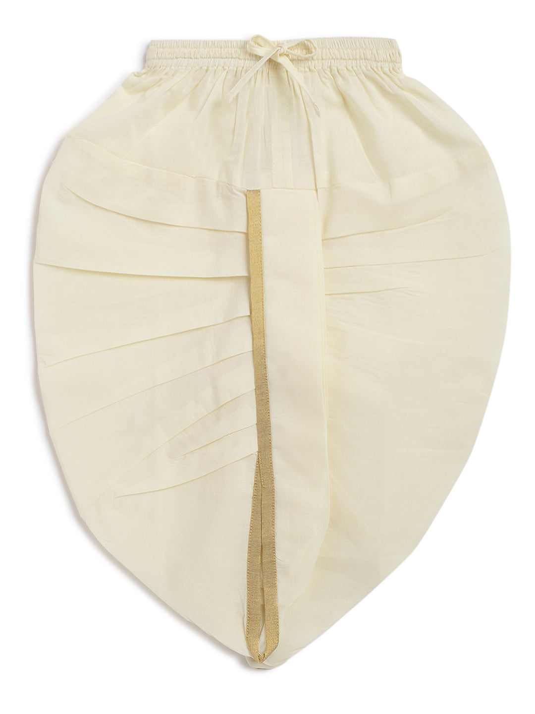 Tiber Taber Baby Boys Shiv Embroidered Kurta and Dhoti Set, Cream & Gold