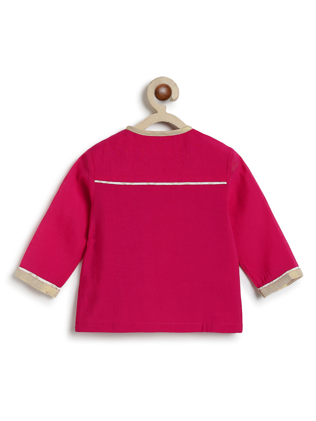 Tiber Taber Baby Boys Pink and Cream Cotton Blend Duck Embroidered Kurta and Dhoti Pant Set Regular Fit Festive Wear