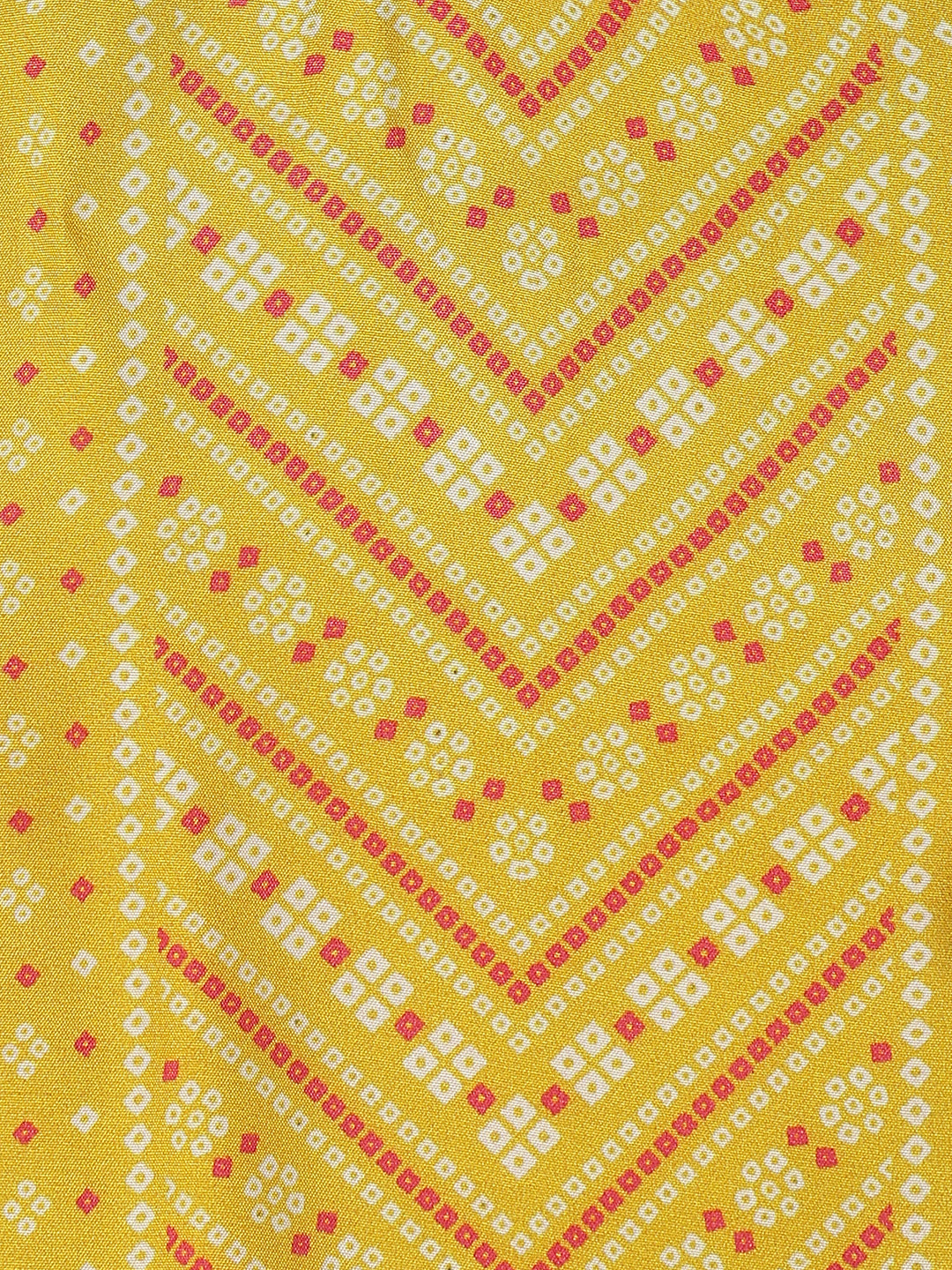 Tiber Taber Girls Yellow Cotton Blend Bandhani Printed Kurta and Palazzo Set Regular Fit Festive Wear