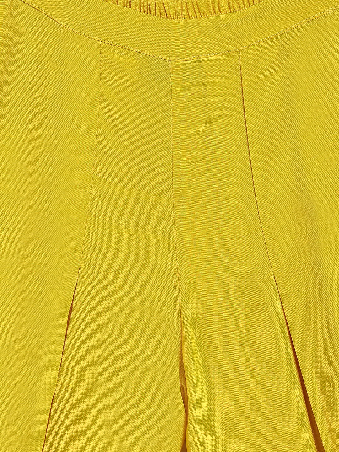 Tiber Taber Girls Yellow Cotton Blend Bandhani Printed Kurta and Palazzo Set Regular Fit Festive Wear