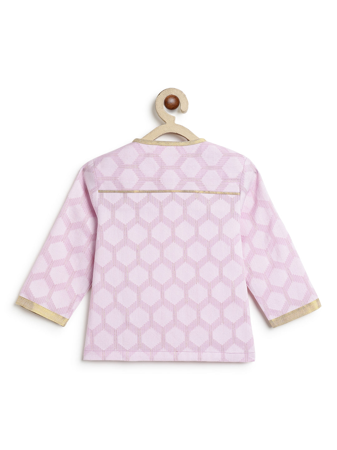 Tiber Taber Baby Boys Pink Cotton Blend Geometric Printed Kurta and Dhoti Pant Set Regular Fit Festive Wear