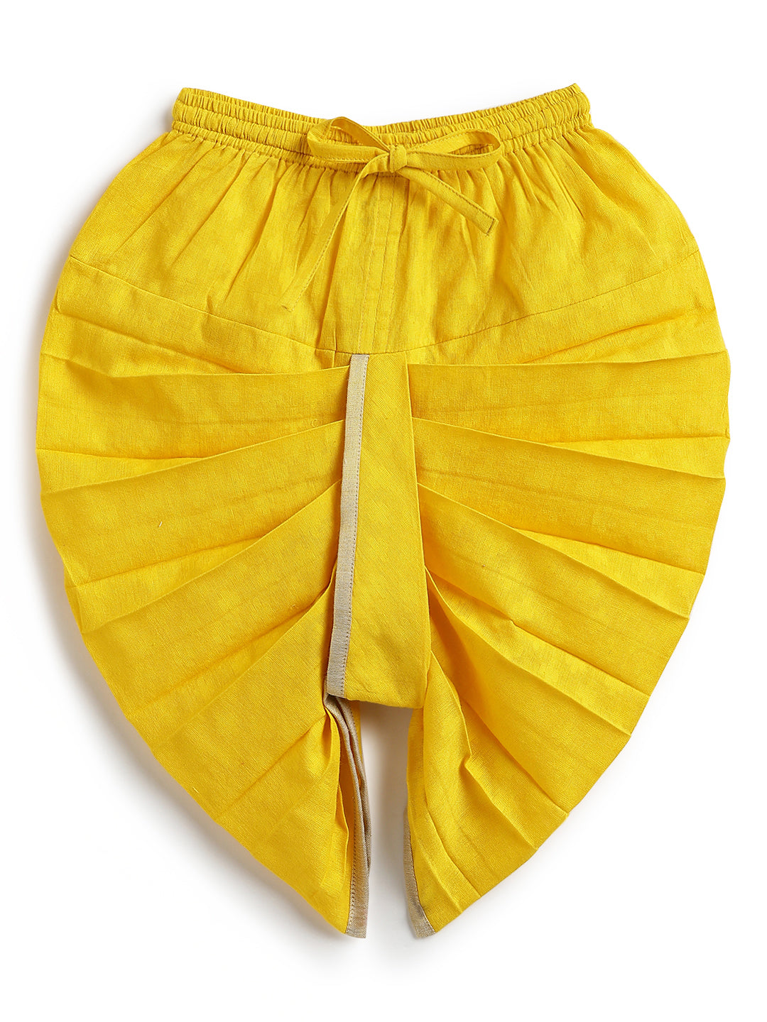 Tiber Taber Baby Boys Cream and Marigold Yellow Cotton Embroidered Kurta Dhoti Set Regular Fit Festive Wear