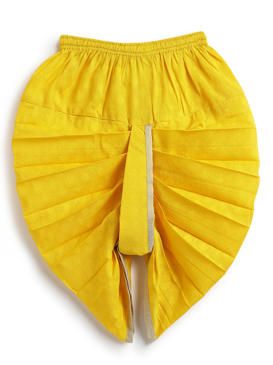 Tiber Taber Baby Boys Cream and Marigold Yellow Cotton Embroidered Kurta Dhoti Set Regular Fit Festive Wear