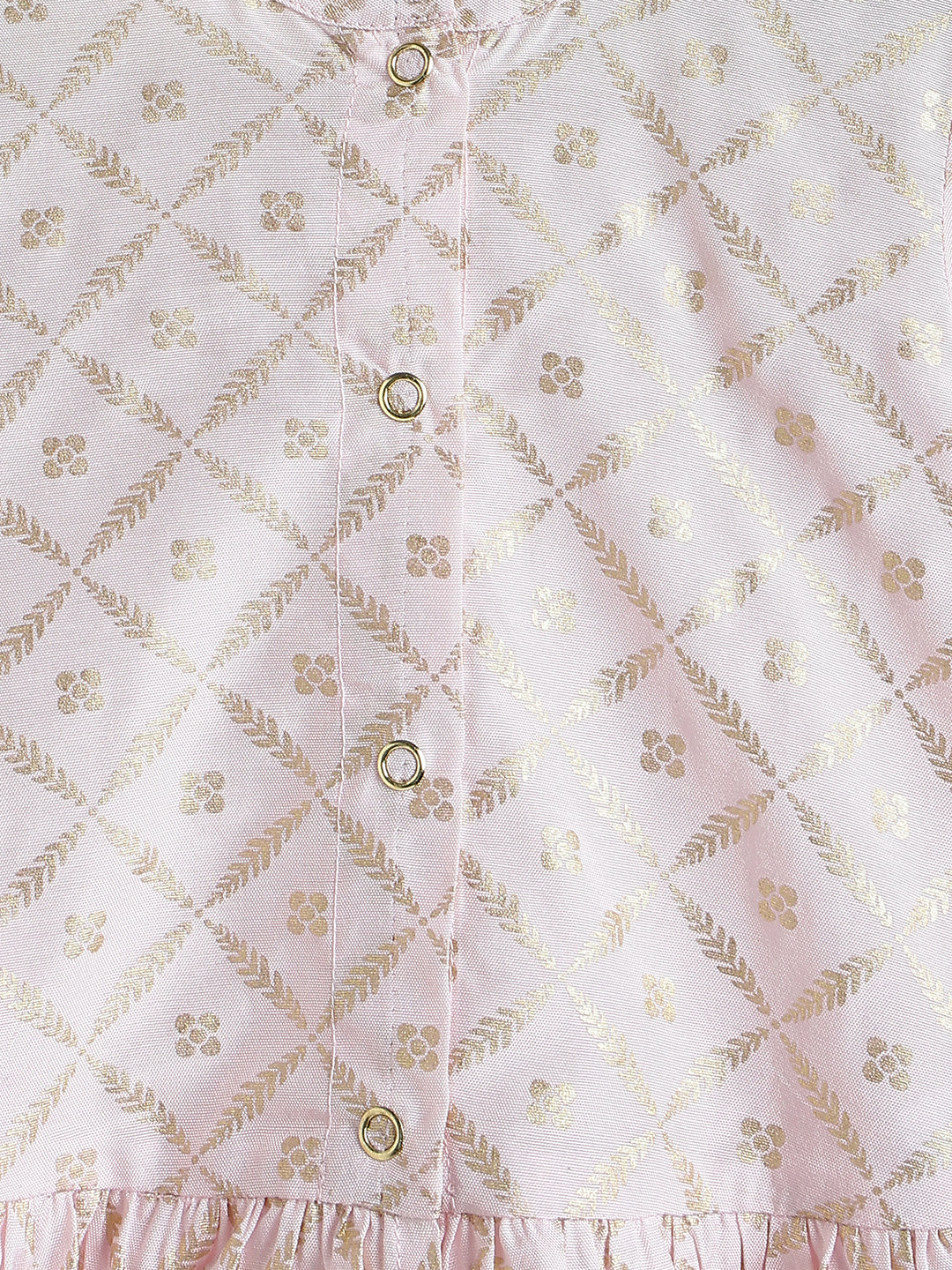 Tiber Taber Baby Girls Pink and Cream Floral Printed Kurta Set Pack of 3 Regular Fit Festive Wear