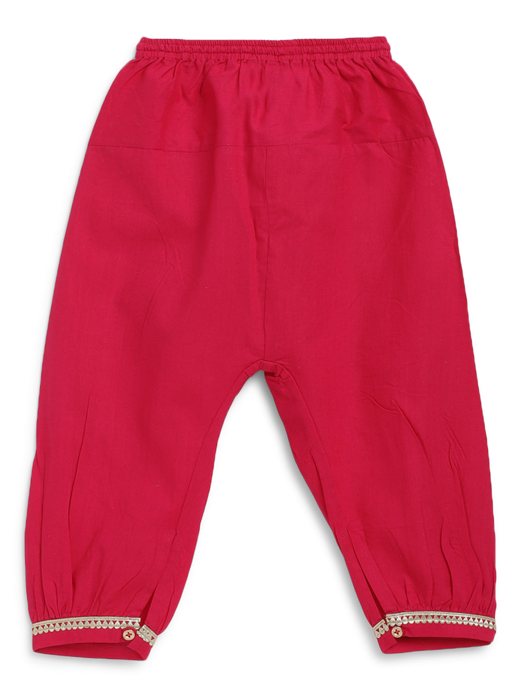 Tiber Taber Baby Boys Red Cotton Kurta Pyjama Set with Gold Lurex Detail Regular Fit Festive Wear