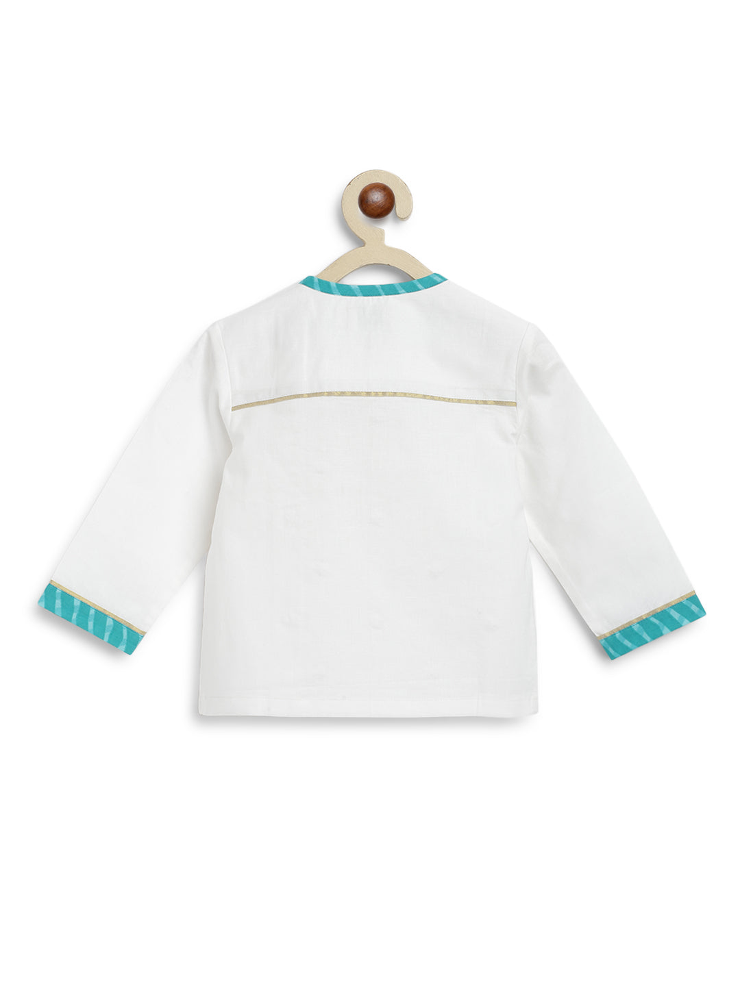 Tiber Taber Baby Boys Printed Kurta and Pyjama Set, Light Blue and White