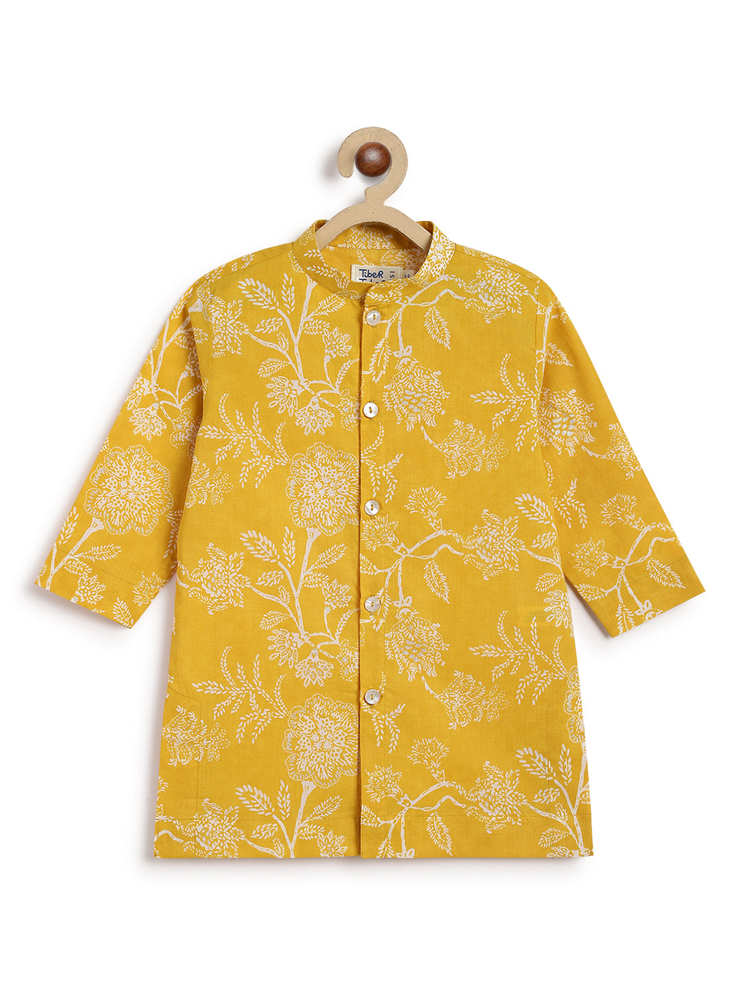 Tiber Taber Baby Boys Printed Kurta and Pyjama Set, Yellow