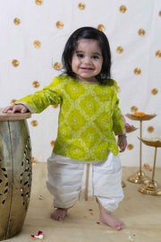 Tiber Taber Baby Boys Printed Kurta and Pyjama Set, Green