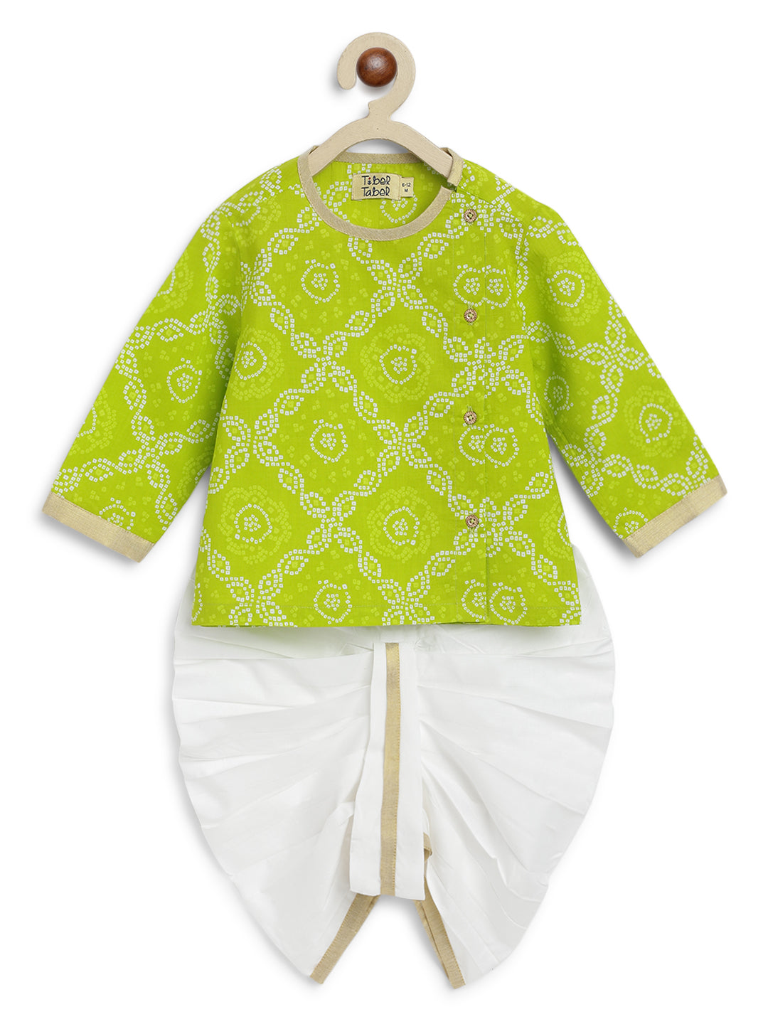 Tiber Taber Baby Boys Printed Kurta and Pyjama Set, Green