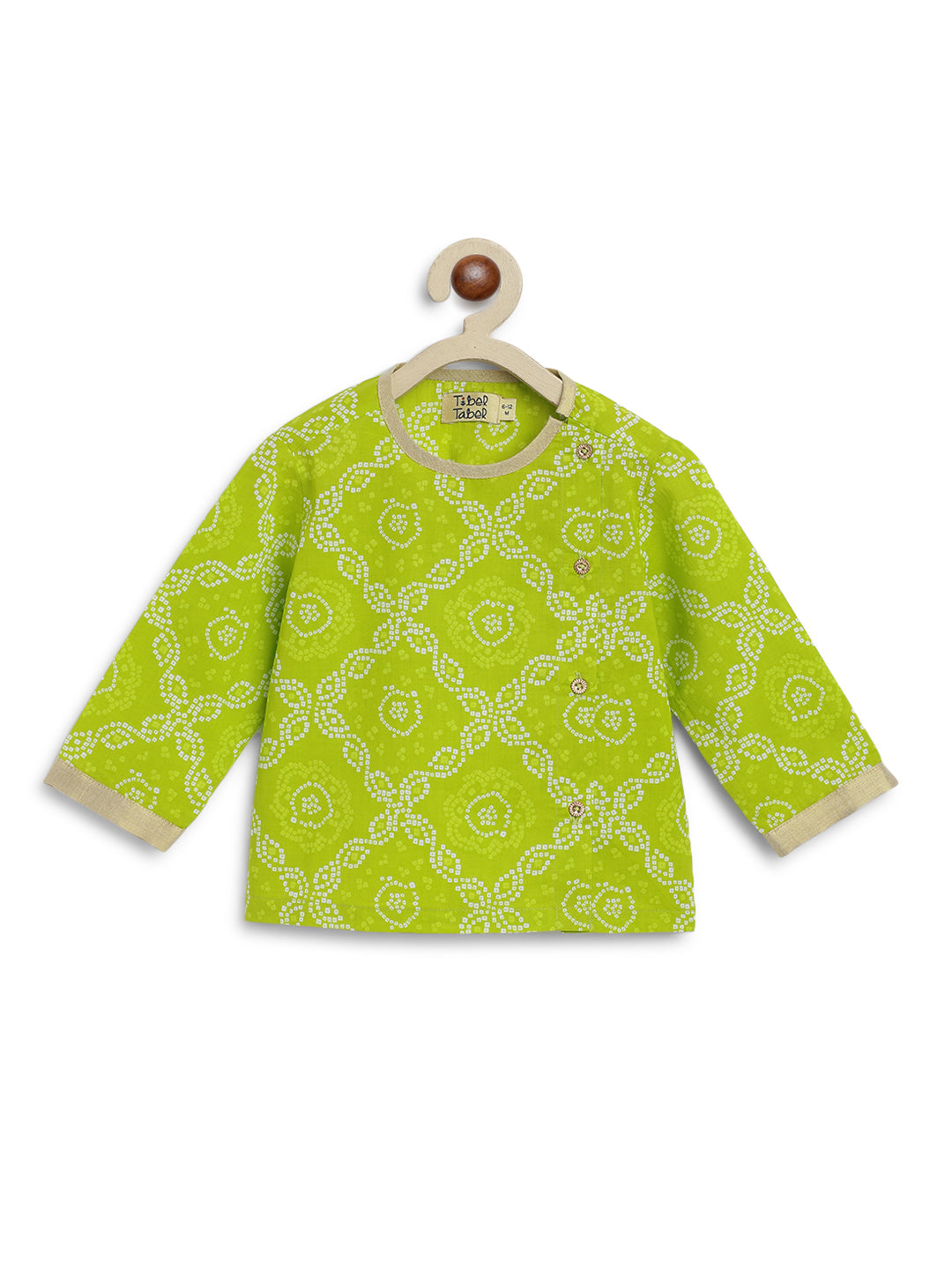 Tiber Taber Baby Boys Printed Kurta and Pyjama Set, Green