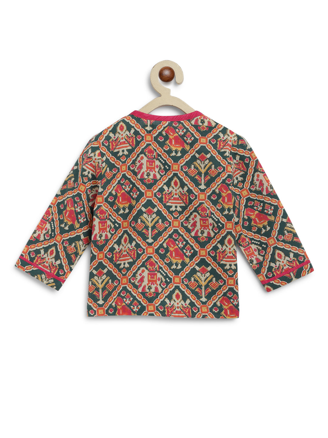 Tiber Taber Baby Boys Printed Kurta and Pyjama Set, Green