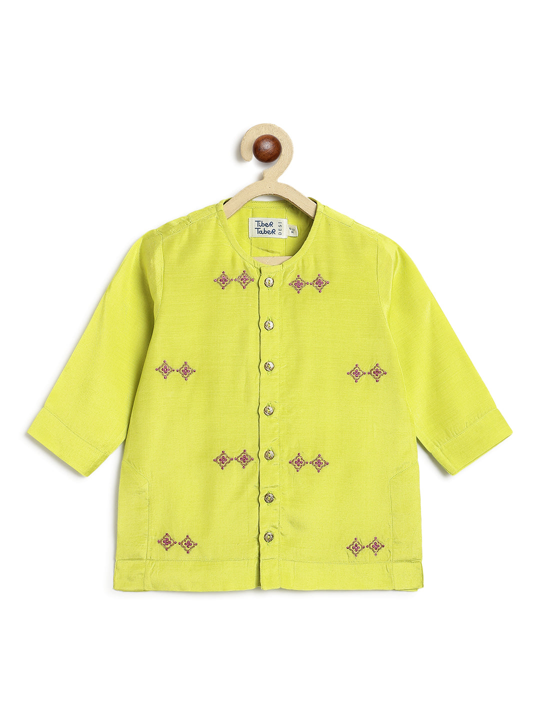 Tiber Taber Baby Boys Printed Kurta and Pyjama Set, Green