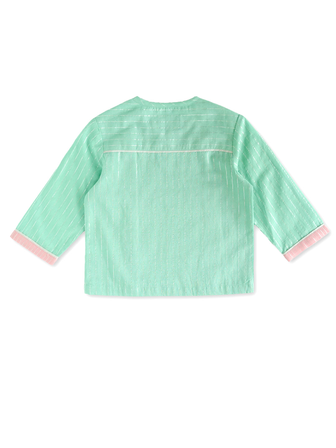 Tiber Taber Baby Boys Printed Kurta and  Dhoti Set, Green and Pink