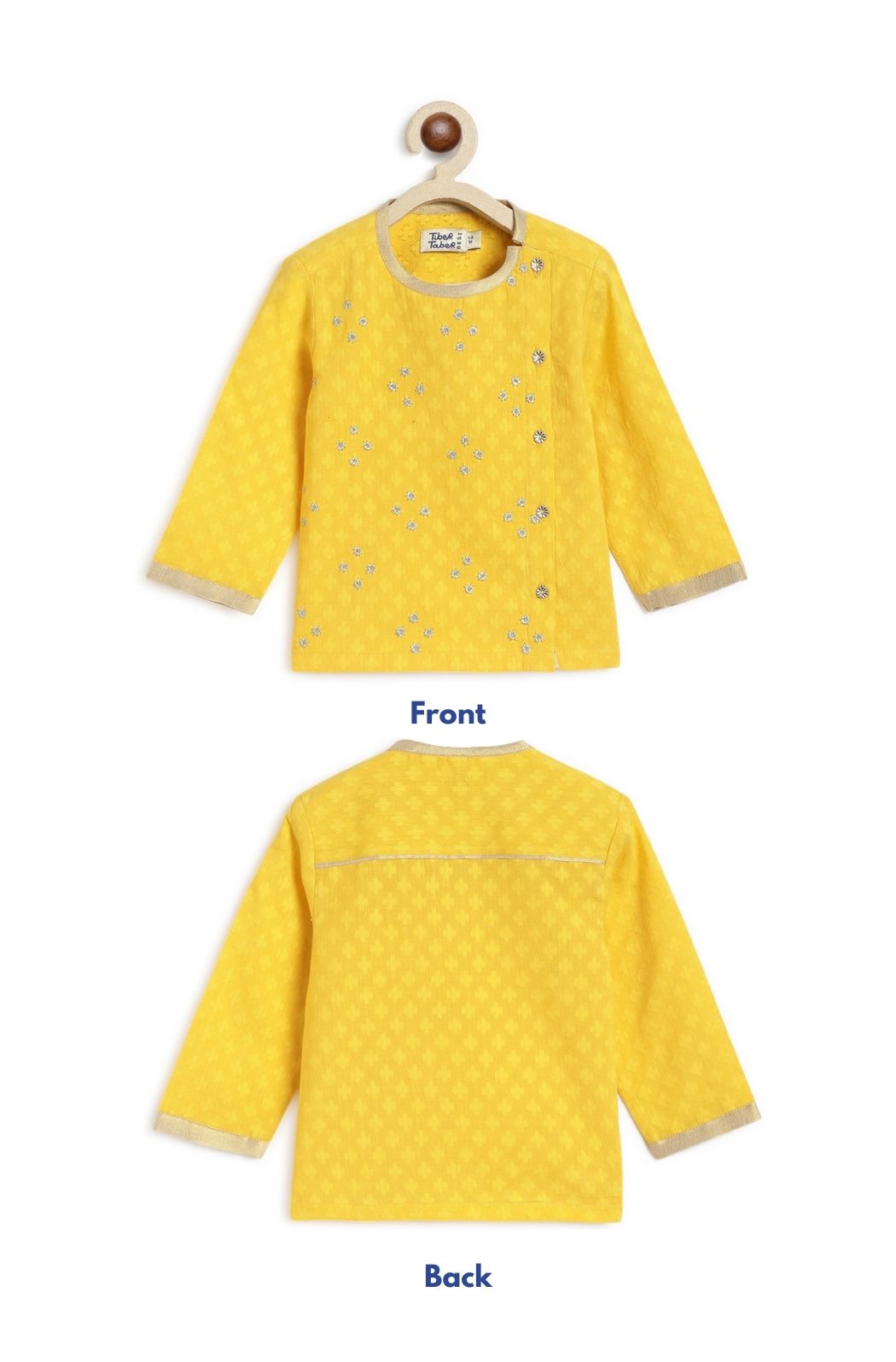 Tiber Taber Baby Boys Printed Kurta and Pyjama Set, Yellow