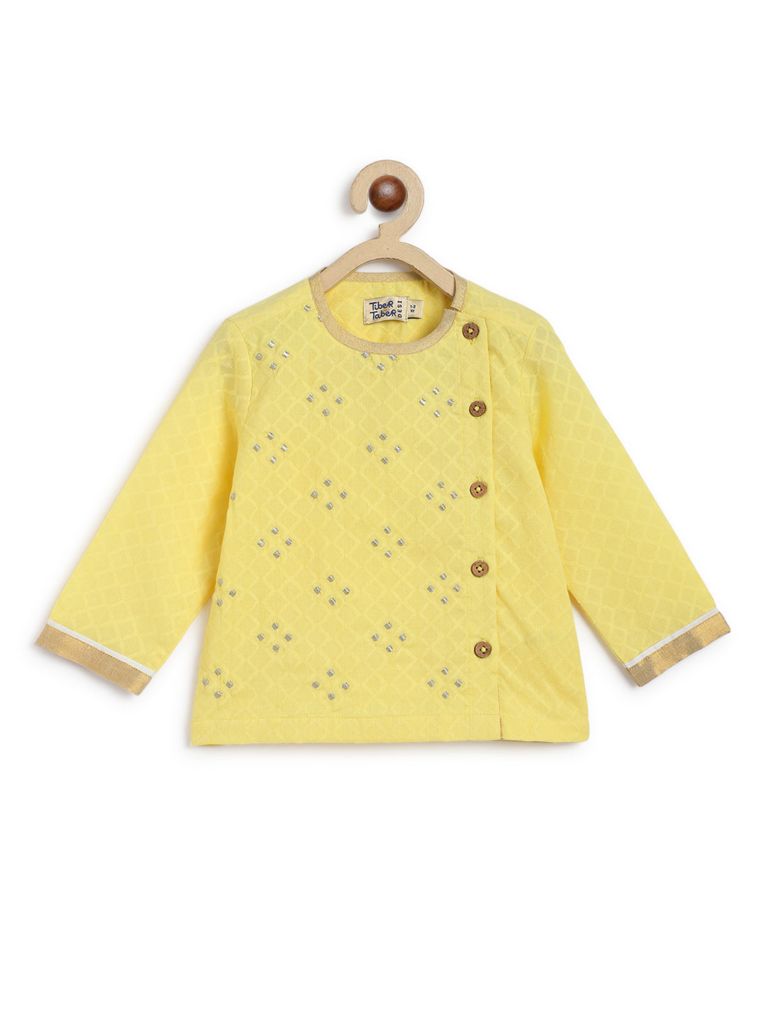 Tiber Taber Baby Boys Printed Kurta and Pyjama Set, Yellow