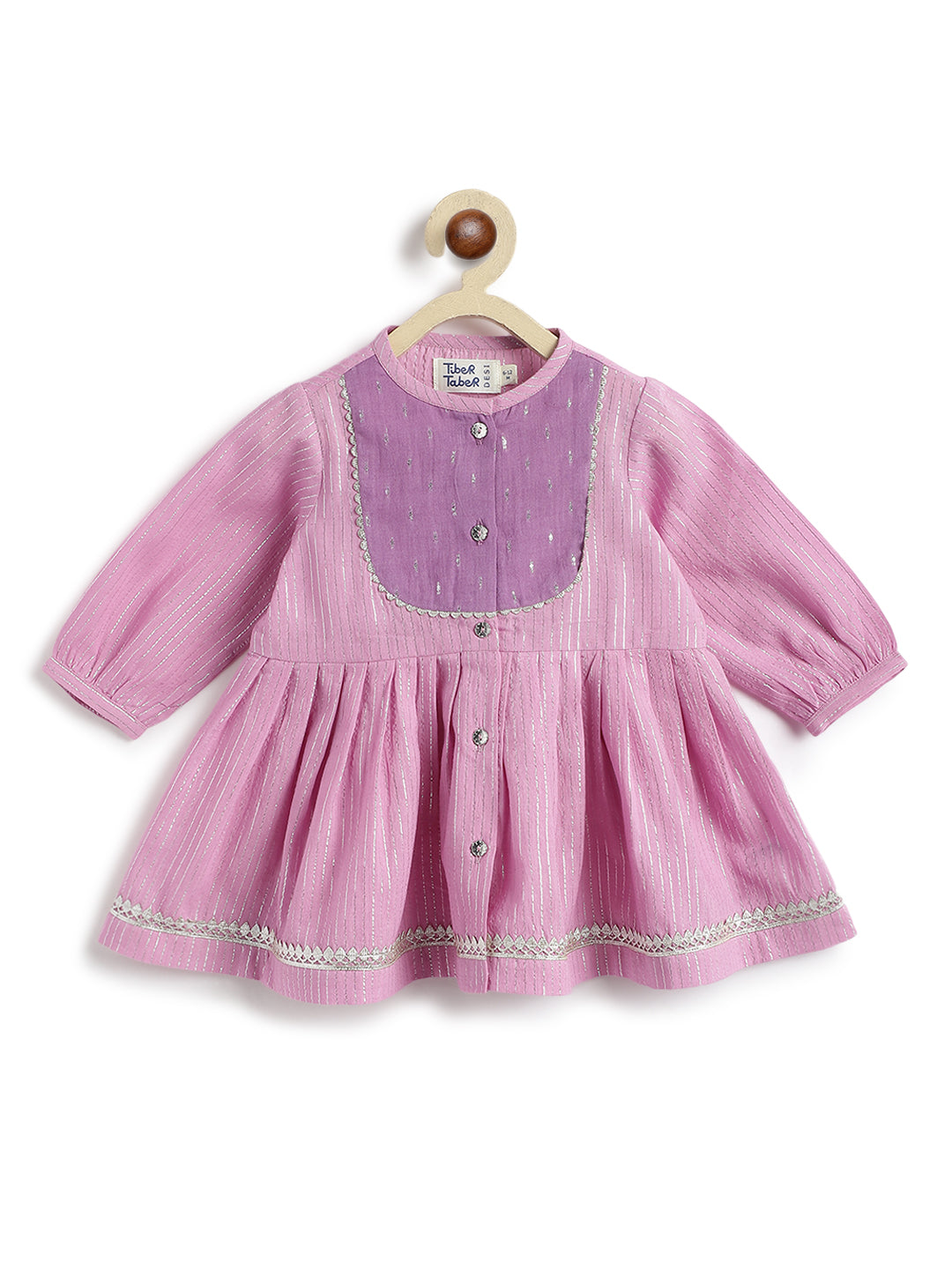 Tiber Taber Baby Girls Printed Angrakha Kurta and Salwar Set, Purple