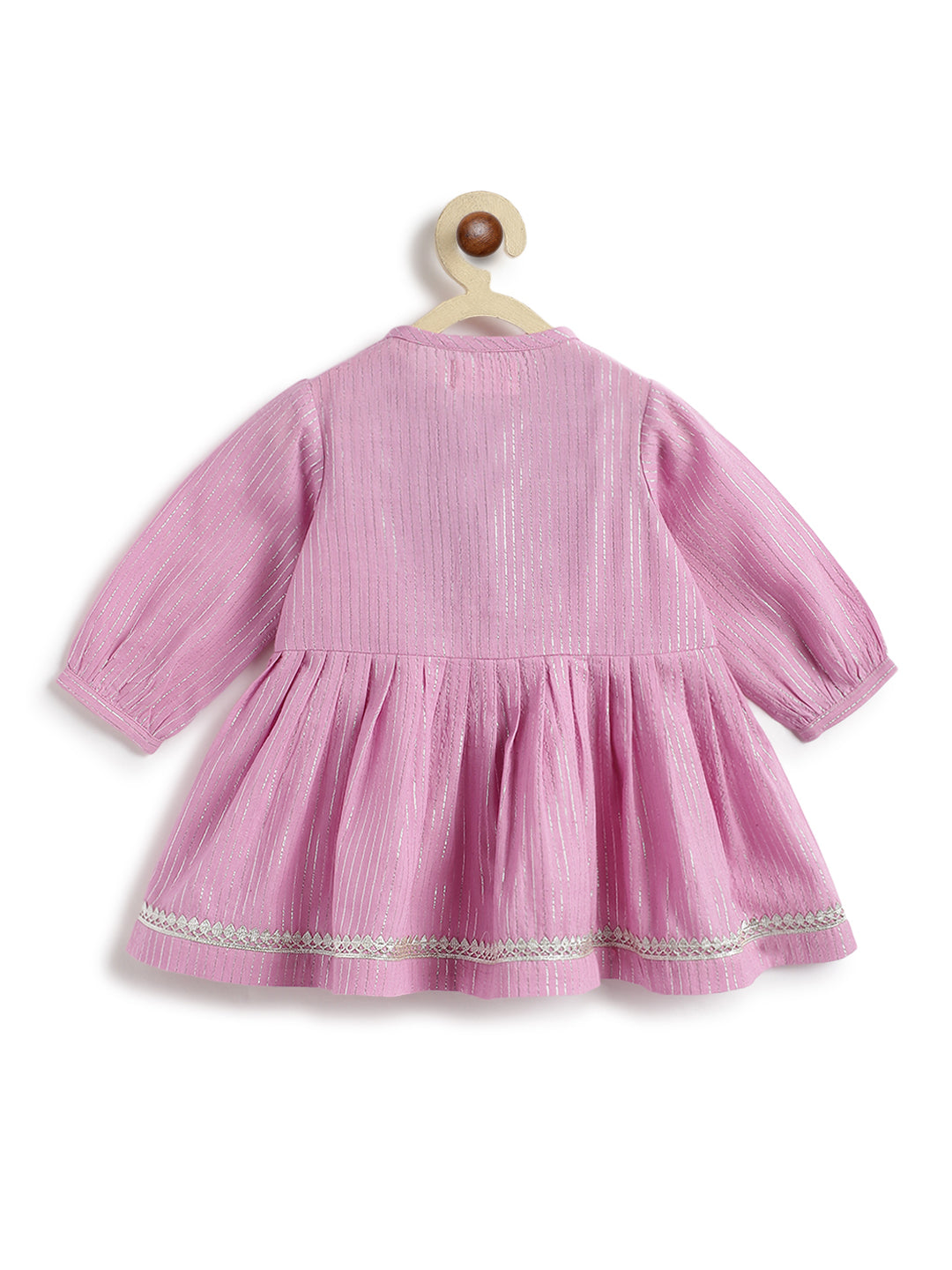 Tiber Taber Baby Girls Printed Angrakha Kurta and Salwar Set, Purple