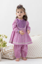 Tiber Taber Baby Girls Printed Angrakha Kurta and Salwar Set, Purple