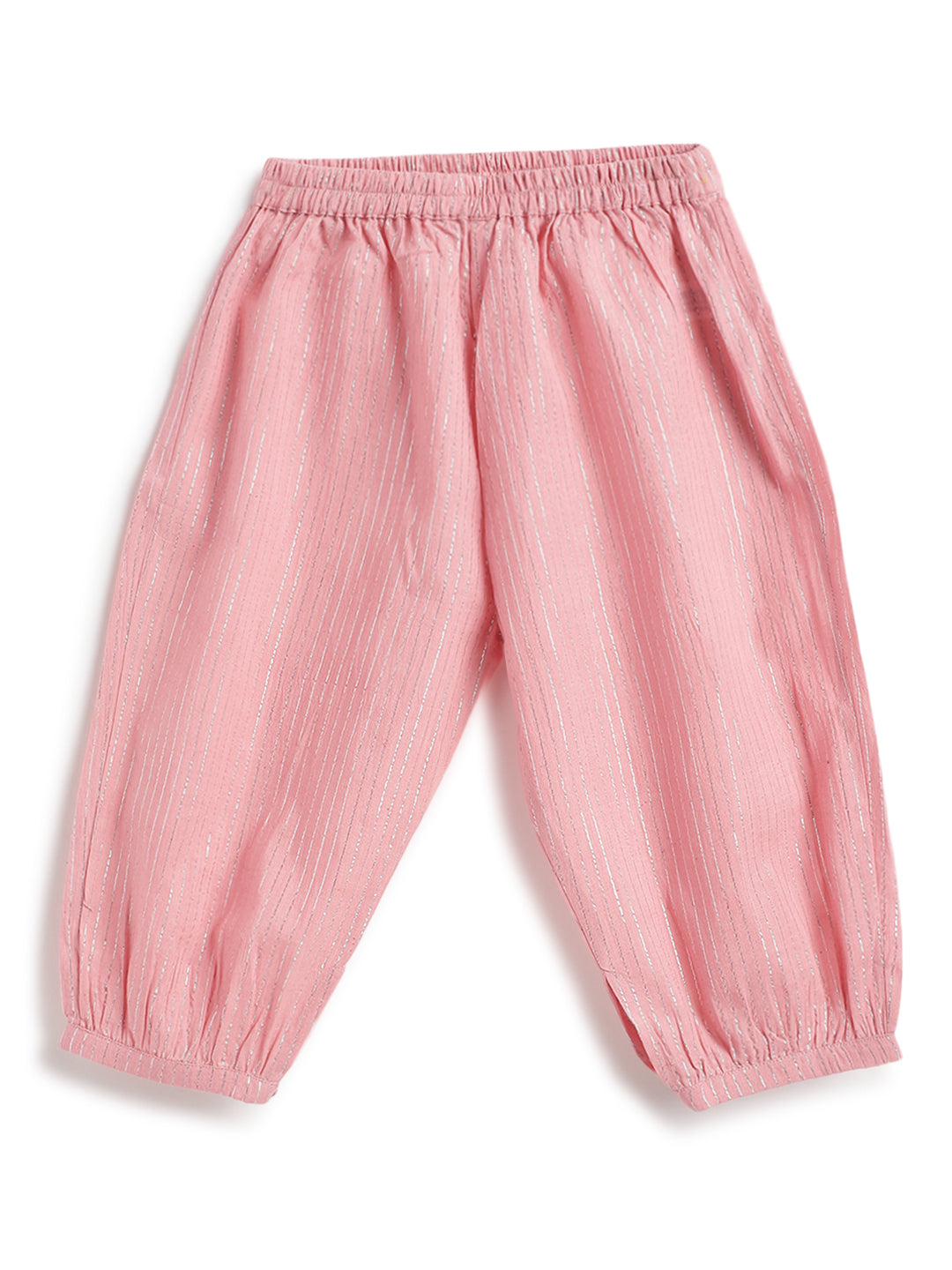 Tiber Taber Baby Girls Printed Angrakha Kurta and Salwar Set, Pink