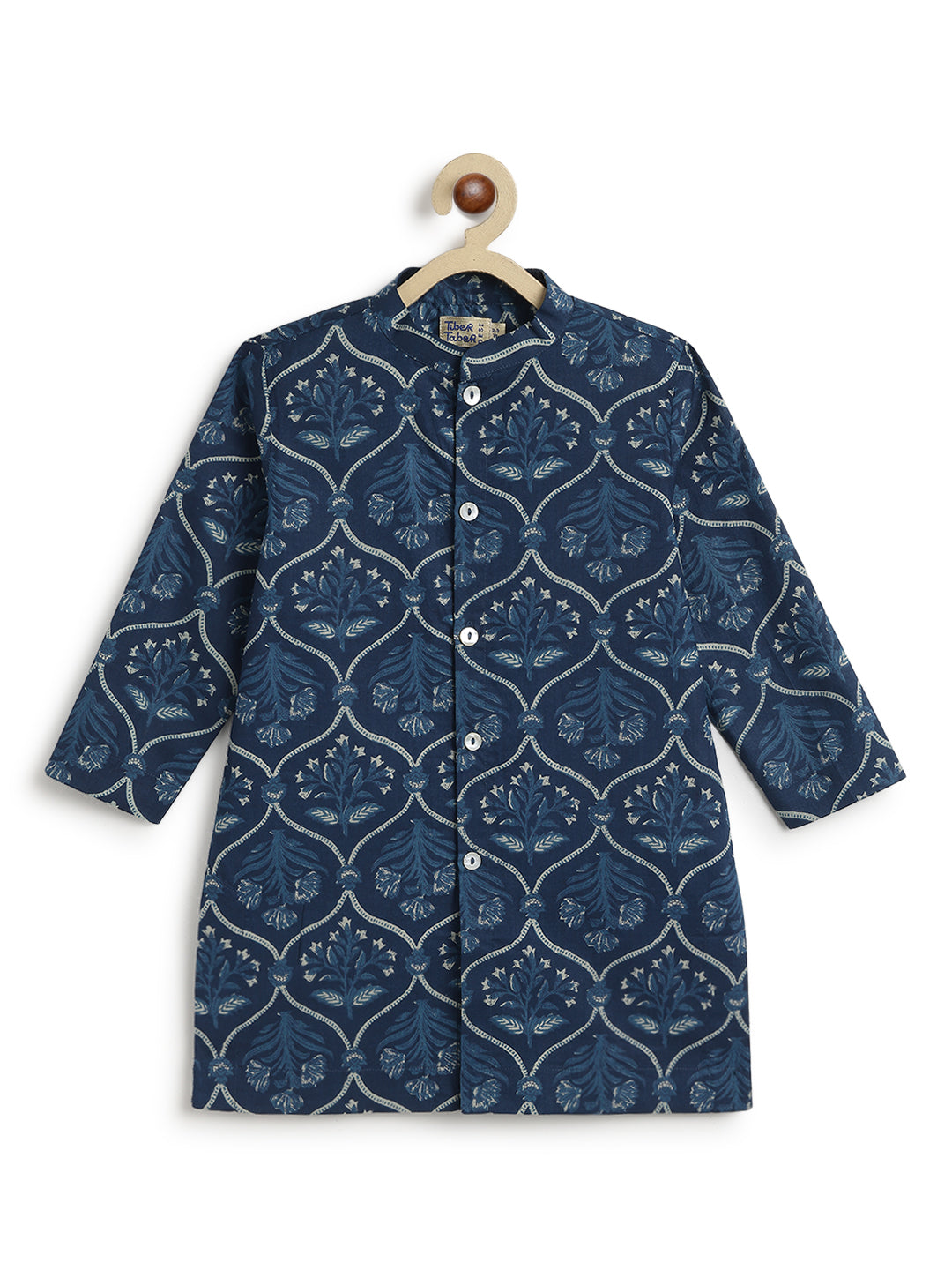 Tiber Taber Boys Printed Kurta and Pyjama Set, Blue