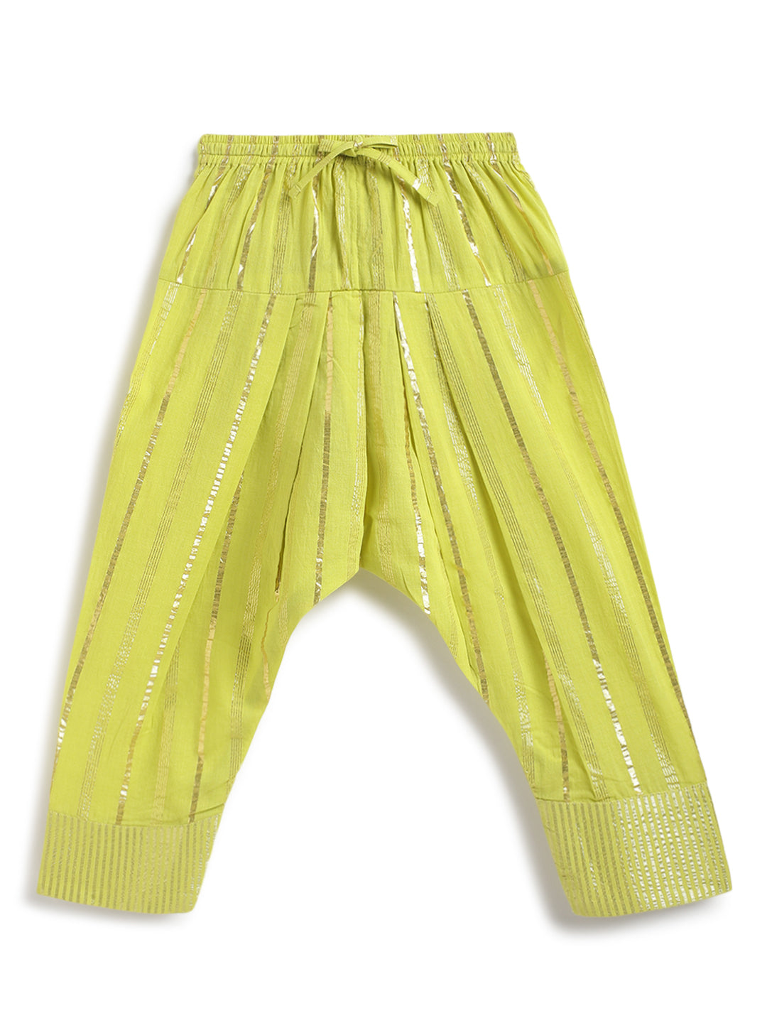 Tiber Taber Girls Printed Angrakha Kurta and Salwar Set, Yellow
