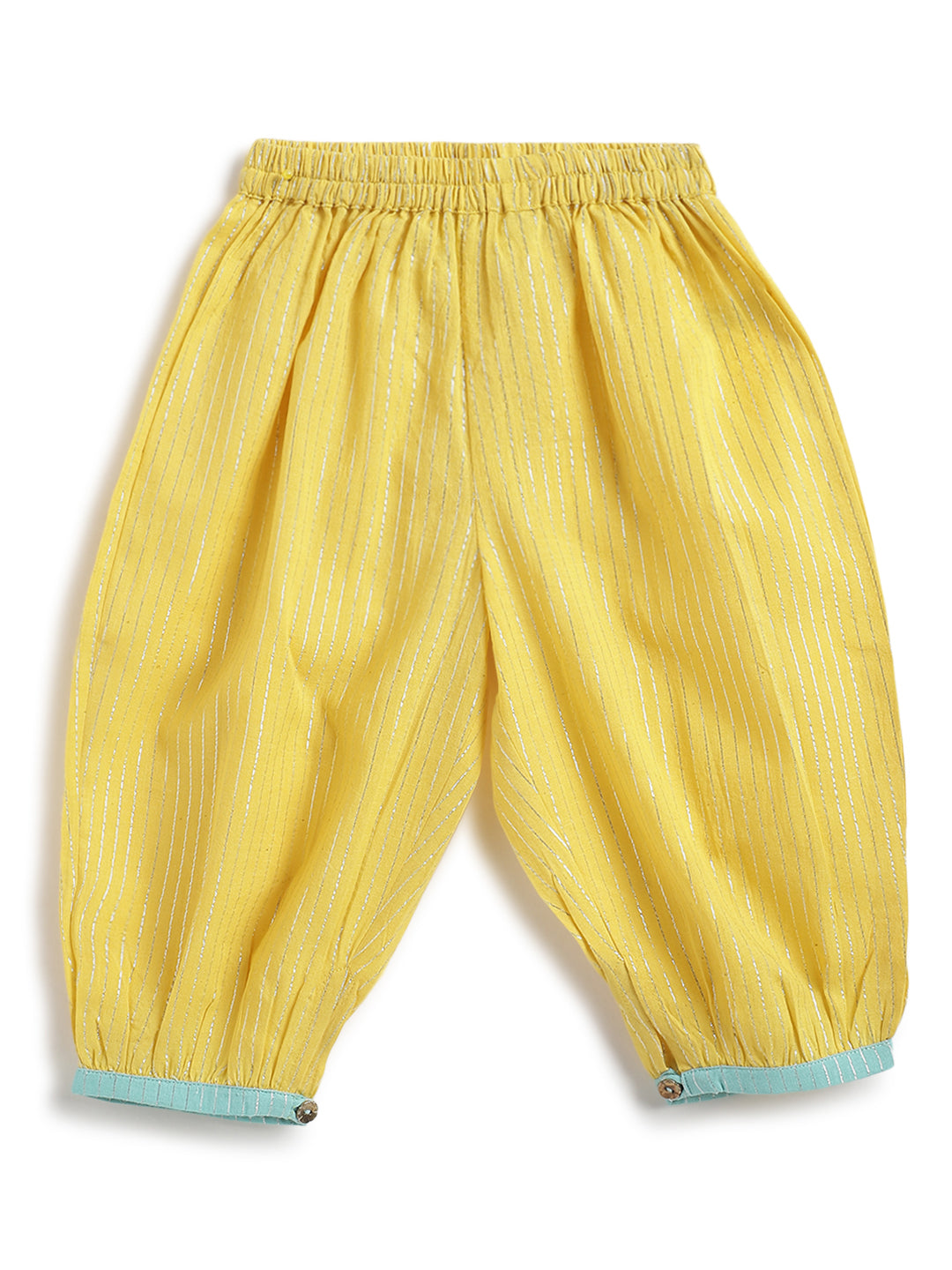 Tiber Taber Baby Girls Printed Angrakha Kurta and Salwar Set, Yellow