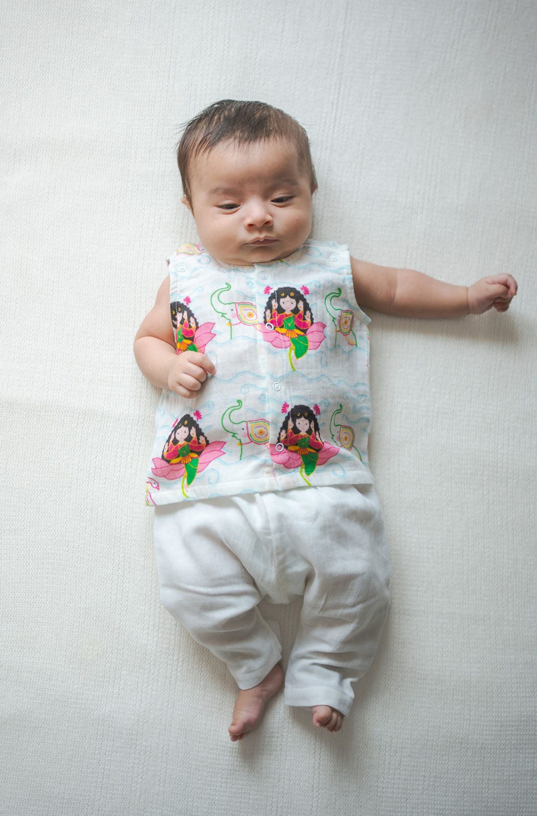 Tiber Taber Baby Boys Printed Kurta and Pyjama Set, White