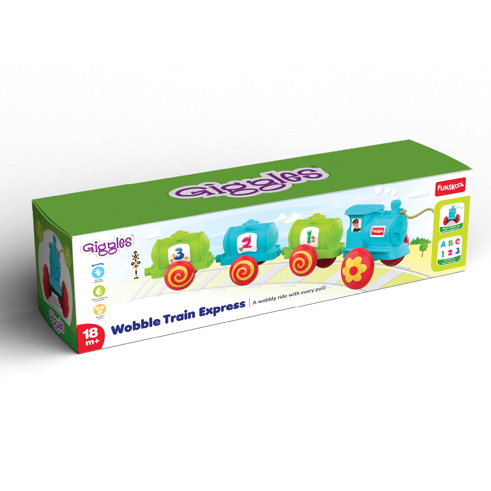 Giggles Wobble Train Express Pull Along Learning Toy for Toddlers