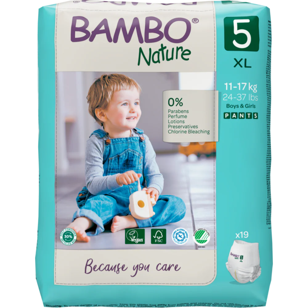 Bambo Nature Tape Diapers, XL Size - 22 Pieces