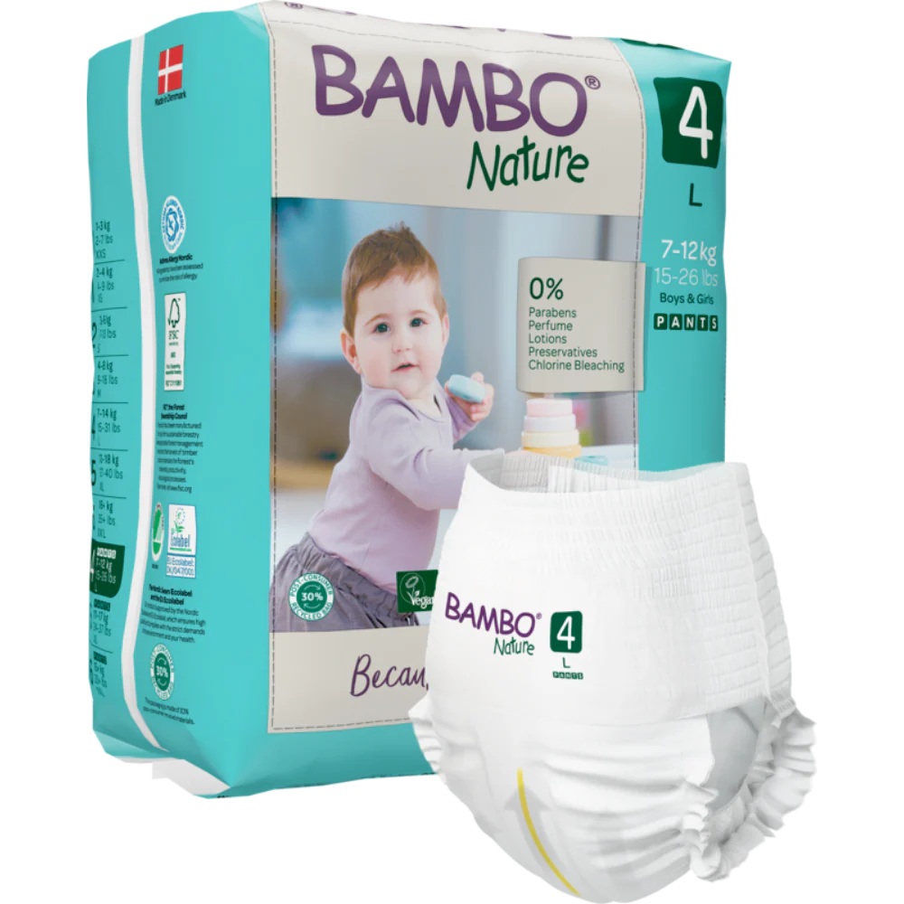 Bambo Nature Pant Diapers, Large Size - 20 Pieces