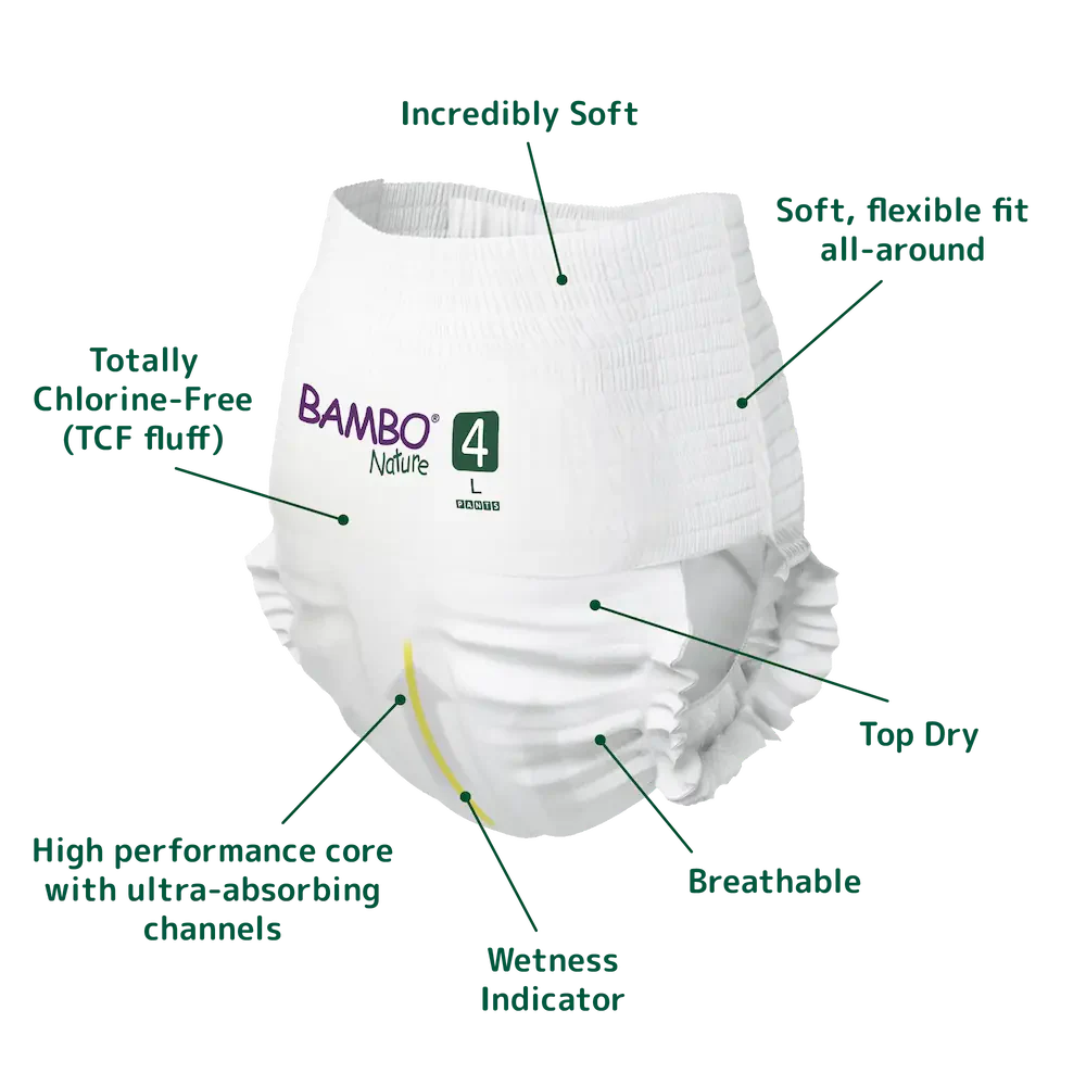 Bambo Nature Pant Diapers, Large Size - 20 Pieces