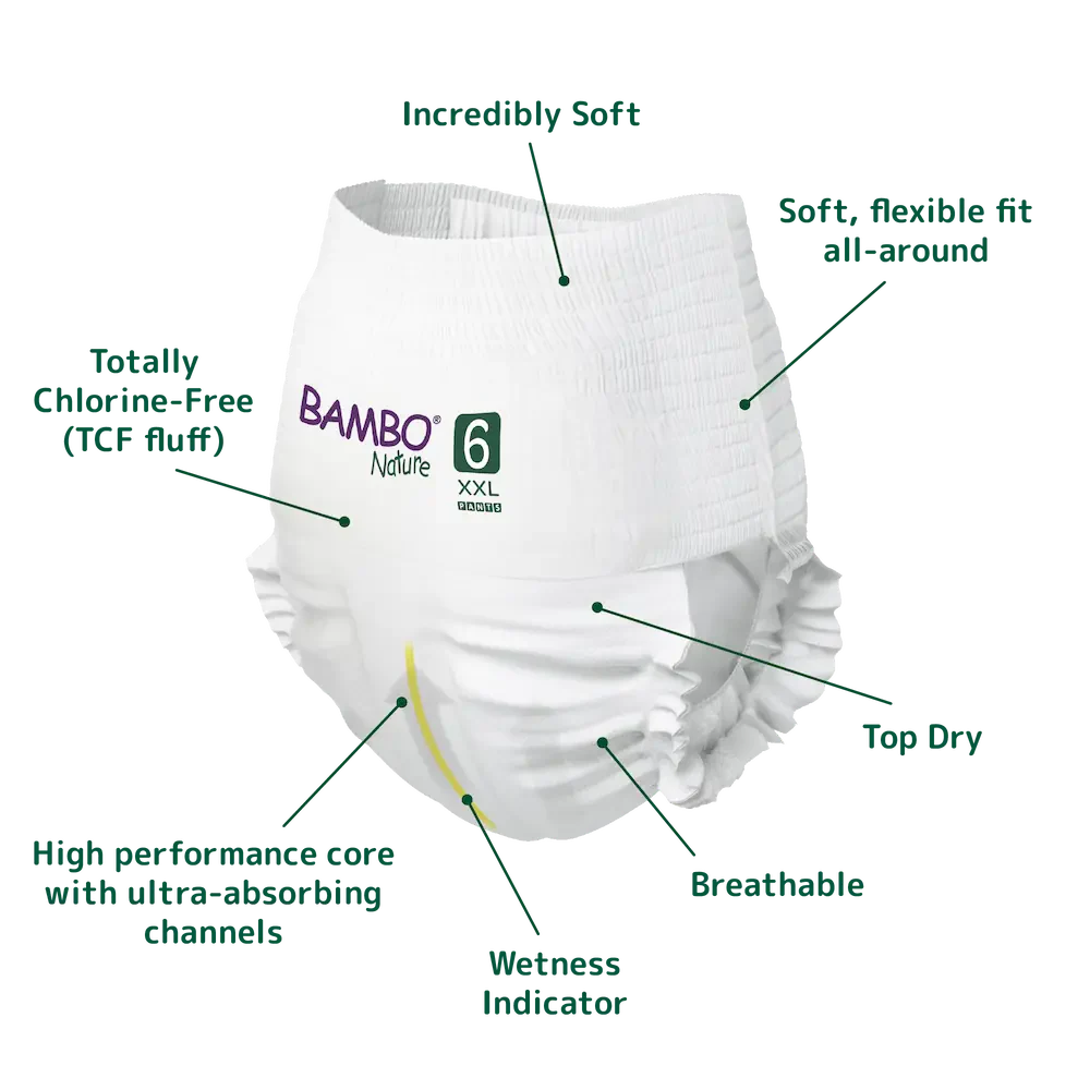 Bambo Nature Pant Diapers, XXL Size - 18 Pieces