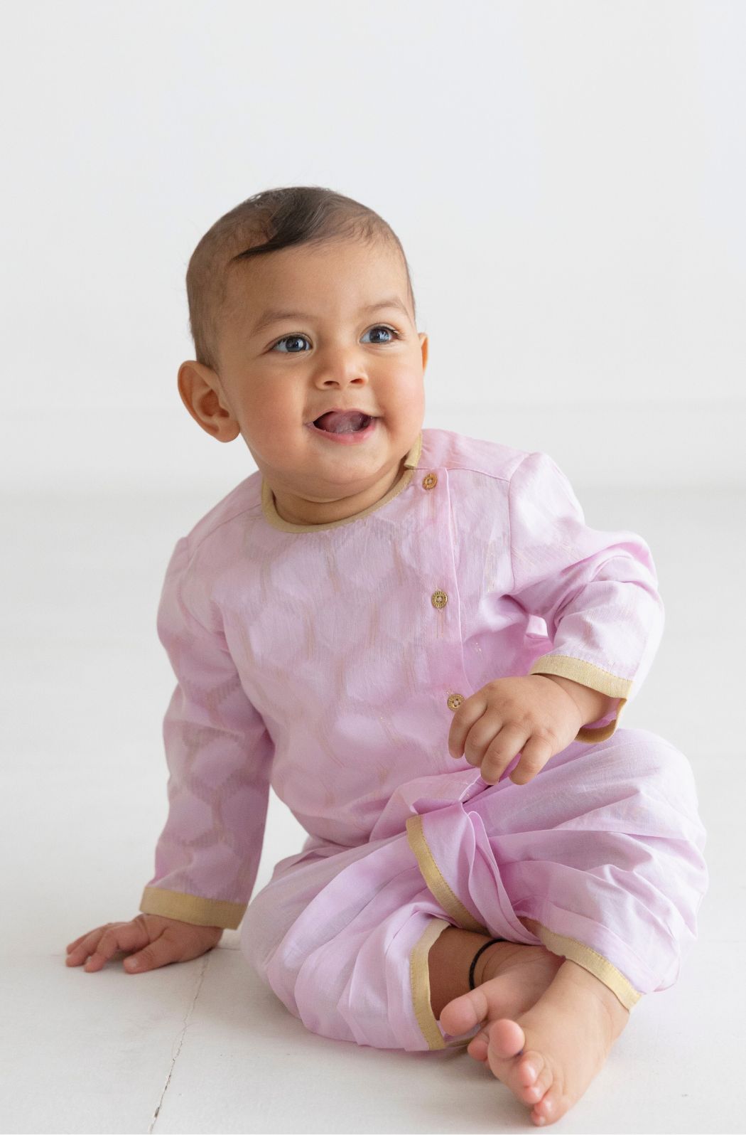 Tiber Taber Baby Boys Pink Cotton Blend Geometric Printed Kurta and Dhoti Pant Set Regular Fit Festive Wear