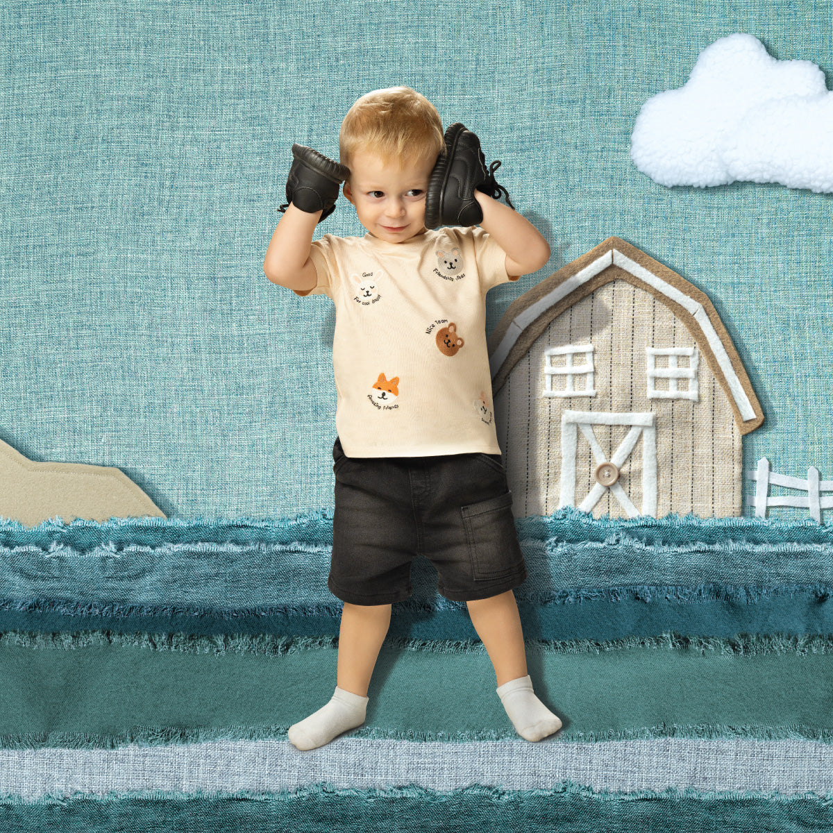 Baby Boys Animal Print T-shirt, Beige