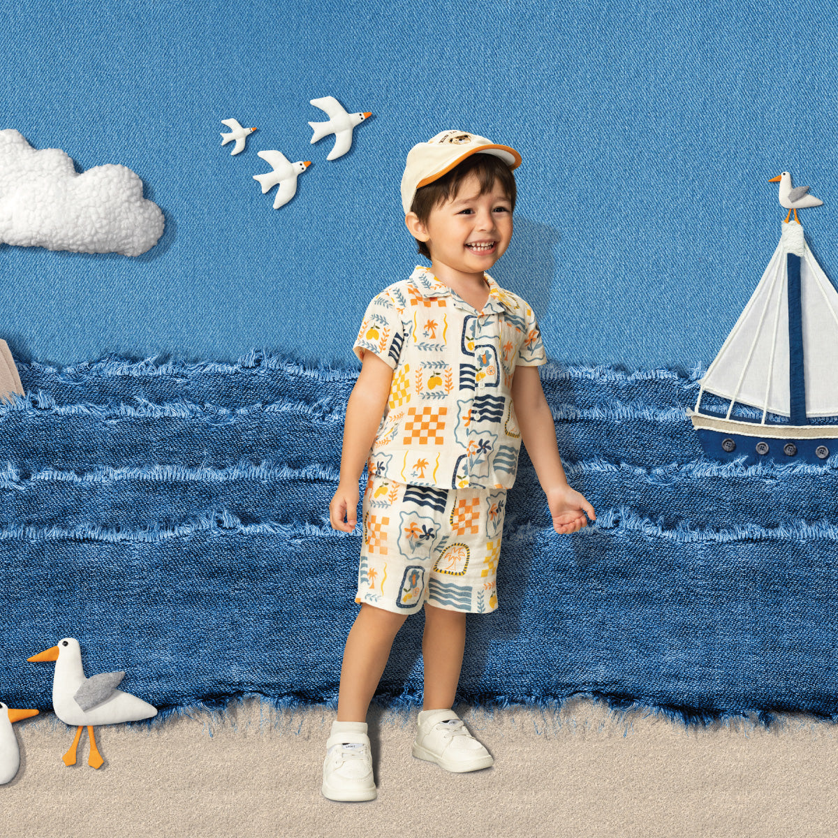 Baby Boys Printed Shirt And Shorts Set Pack Of 2, Multicolour