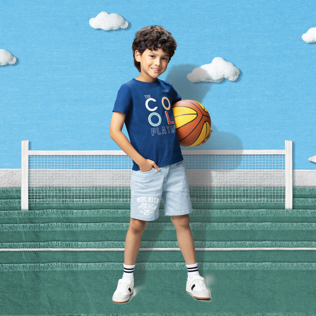 Baby Boys Text Printed T-Shirt, Navy Blue
