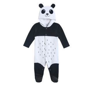 Pack of 1 panda sleepsuit - black and white